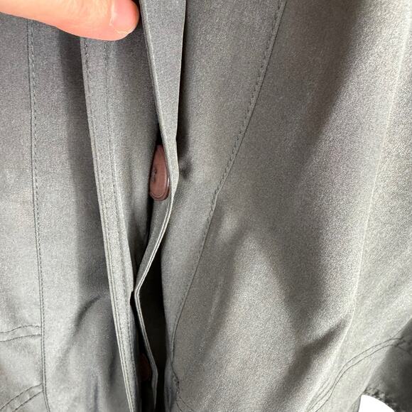 American Bazaar Vintage Gray Long Removable Lining Button Front Coat Size 10 - Picture 7 of 11